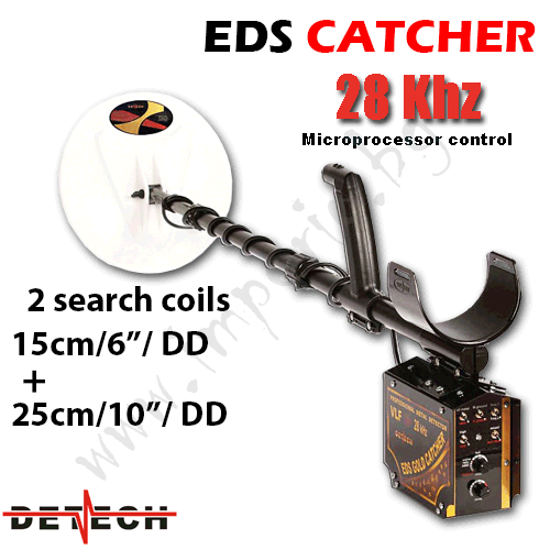 Metal detector Detech EDS Catcher 28 Khz - 2 search coils