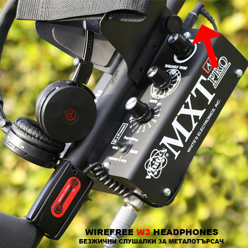 Безжични слушалки за металотърсачи W3 Lite на Deteknix - Щракнете върху Изображение, за да затворите